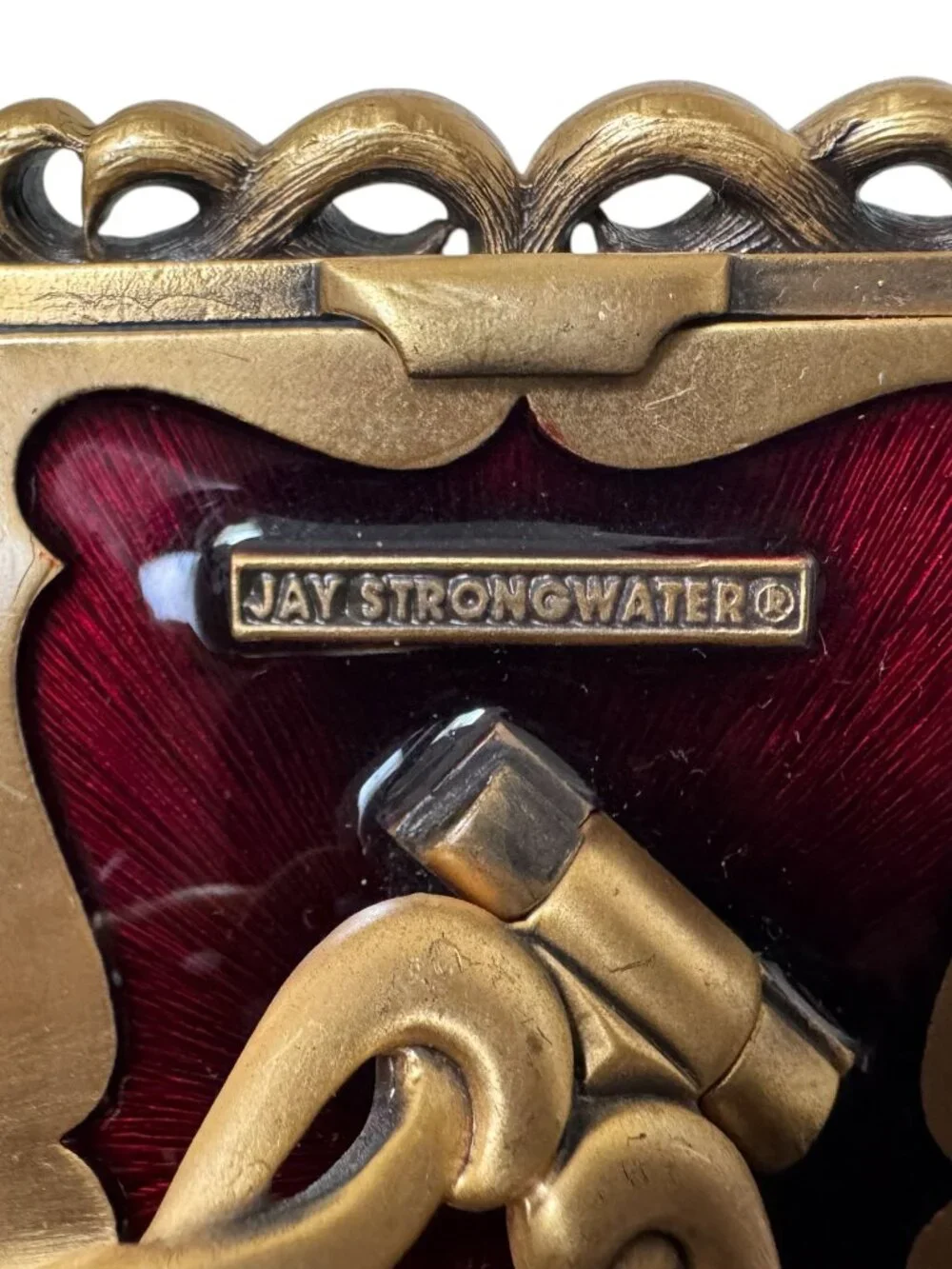 Jay Strongwater Jewel Braid Frame, Pewter Gold Plated Enamel Swarovski Crystal